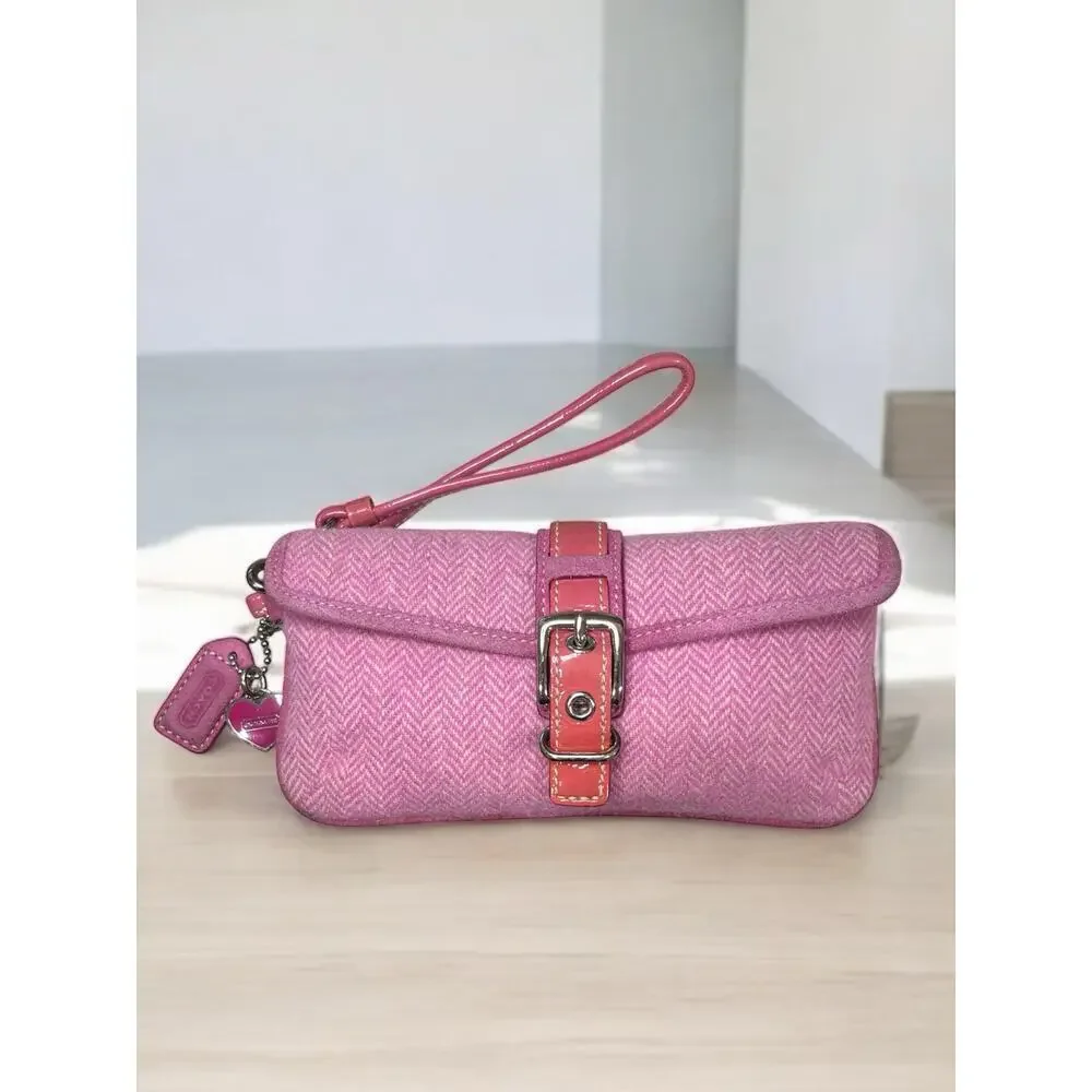 Vintage Coach 1408 Hamptons Herringbone Wool Satchel & FS5878 Wristlet